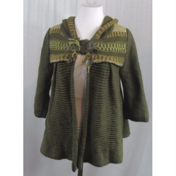 Free People Sweaters - Free People Green Hooded Sweater Cardigan M